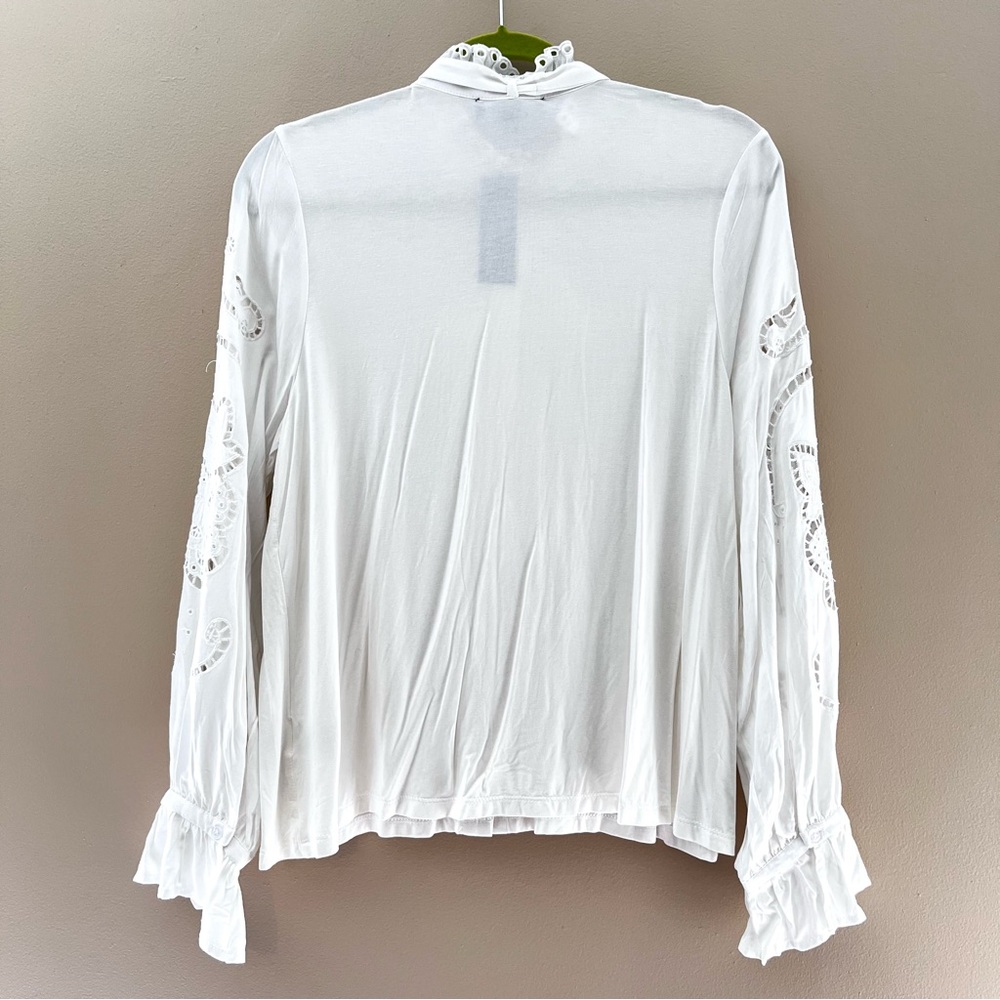 NWT Anthropologie Lace Bow-Neck Blouse - Picture 6 of 12